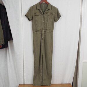 YFB Short Sleeve Military Style Green Jumpsuit Medium